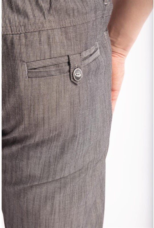  Chef Works Jogger 257 Black and White Fine Stripe 