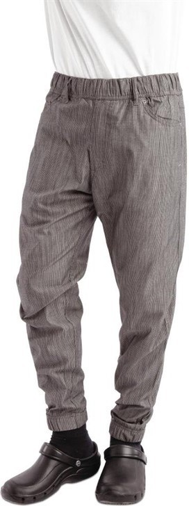  Chef Works Jogger 257 Black and White Fine Stripe 