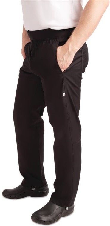  Chef Works Men's Lightweight Slim Trouser Black 