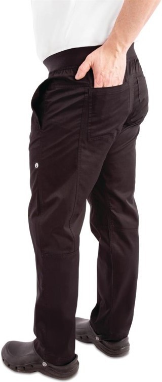  Chef Works Men's Lightweight Slim Trouser Black 