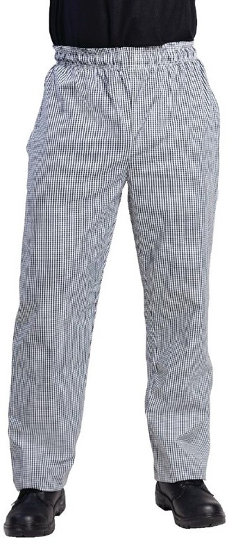  Whites Unisex Vegas Chefs Trousers Black and White Check 