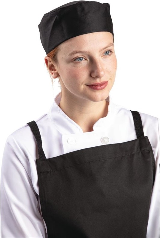  Whites Chefs Skull Cap Polycotton Black - 