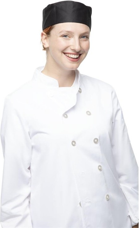  Whites Chefs Skull Cap Polycotton Black - 