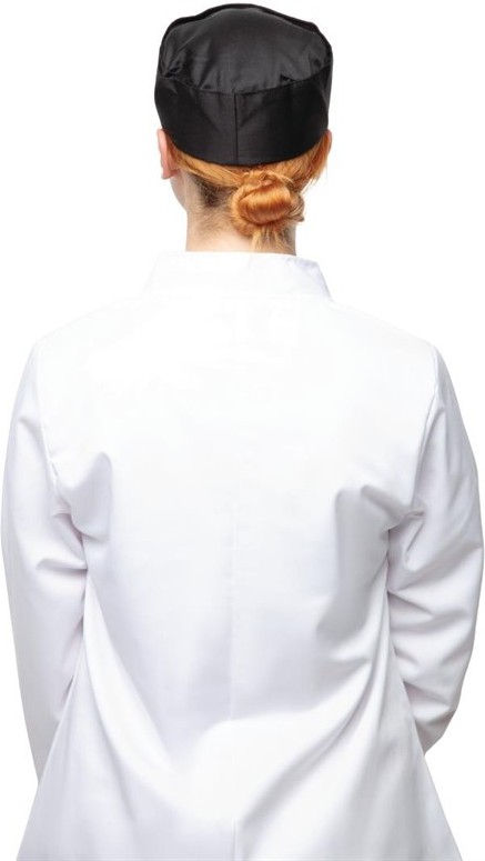 Whites Chefs Skull Cap Polycotton Black - 