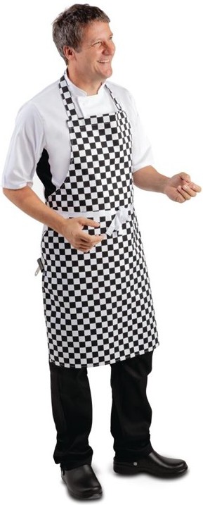  Whites Bib Apron Black and White Check 