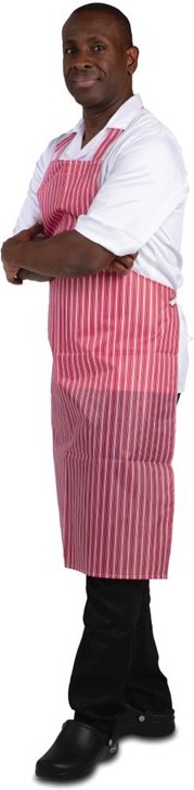  Whites Waterproof Bib Apron Red And White Stripe 
