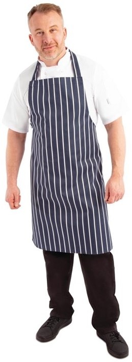  Whites Butchers Apron   Navy Stripe Extra Large 