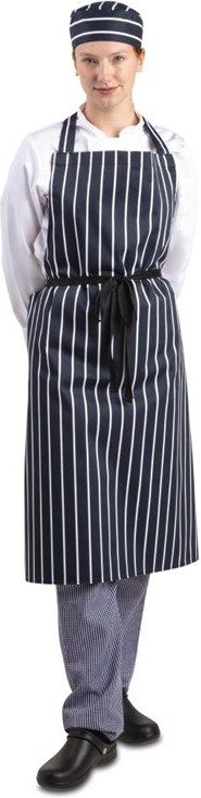  Whites Butchers Apron   Navy Stripe Extra Large 