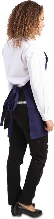  Whites V Neck Service Apron Navy Blue 
