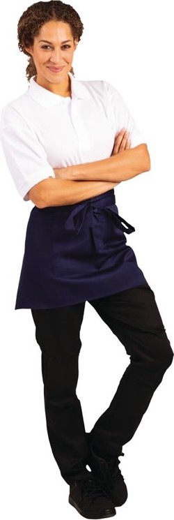  Whites Short Bistro Apron Navy Blue 