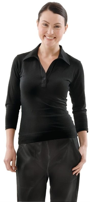  Chef Works Womens V-Neck T-Shirt Black 