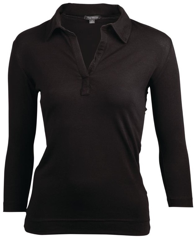  Chef Works Womens V-Neck T-Shirt Black 
