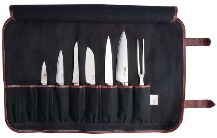  Boldric Canvas Knife Bag Black 9 Slots 