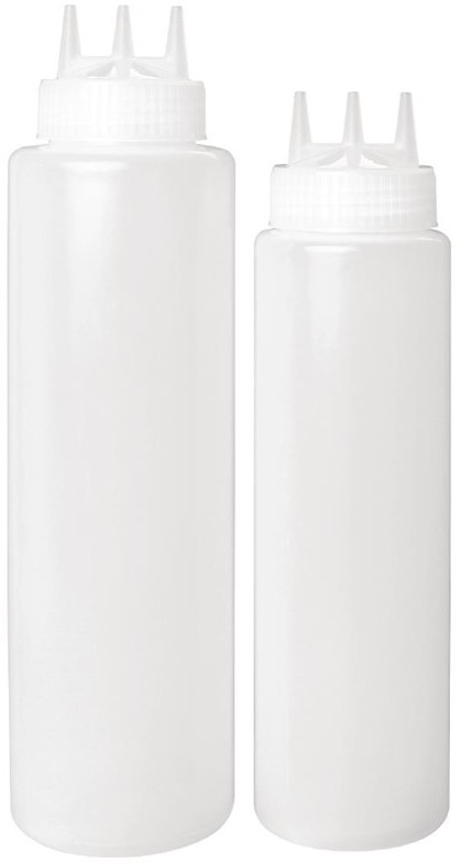  Vogue Clear 3 Nozzle Squeeze Bottle 24oz 