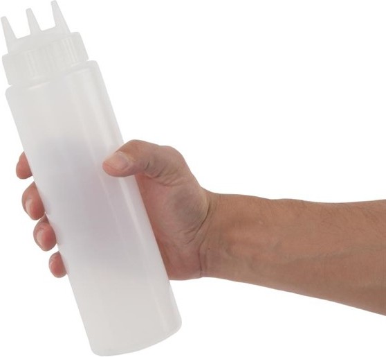  Vogue Clear 3 Nozzle Squeeze Bottle 24oz 