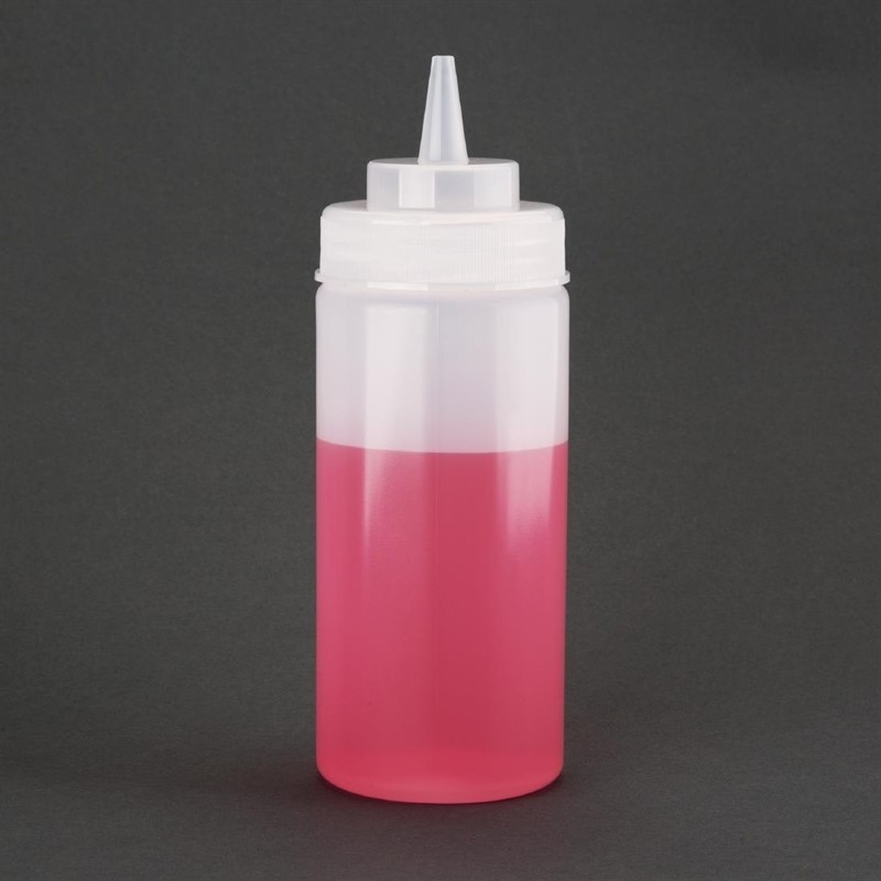  Vogue Clear Wide Neck Squeeze Sauce Bottle 16oz 