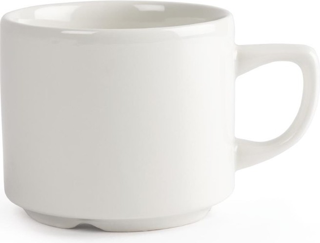  Churchill Plain Whiteware Stacking Maple Tea Cups 199ml (Pack of 24) 