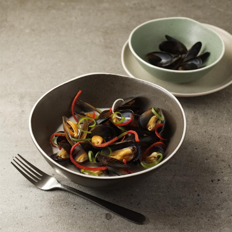  Olympia Chia Deep Bowls Charcoal 210mm (Pack of 6) 