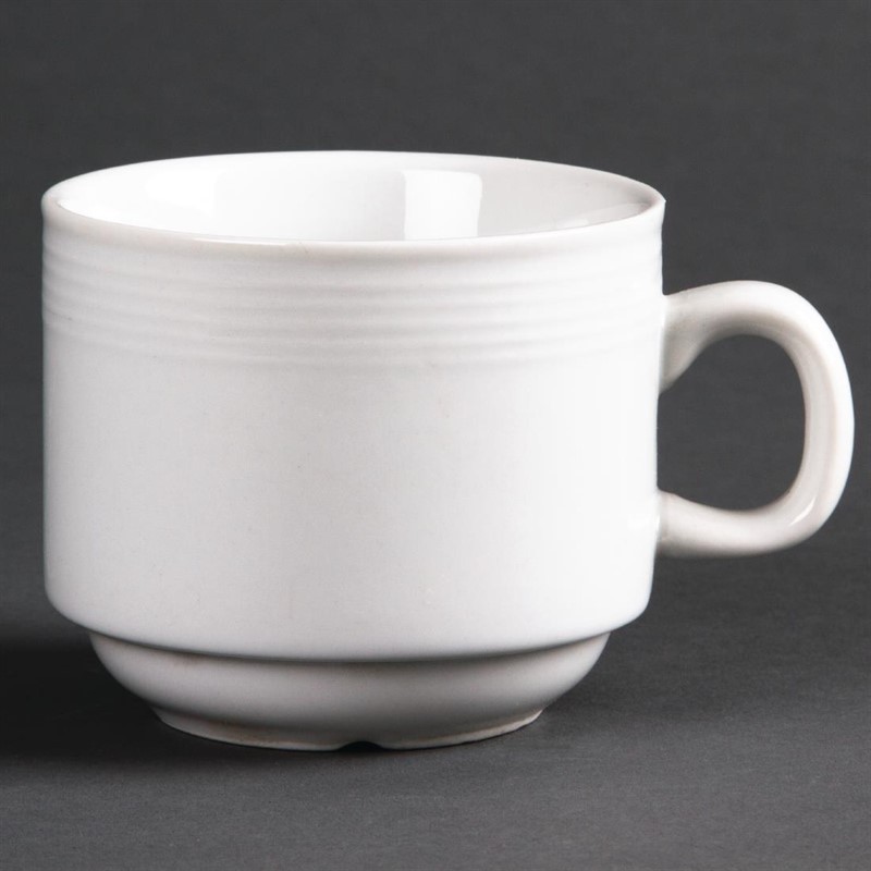  Olympia Linear Stacking Tea Cups 200ml 7oz (Pack of 12) 