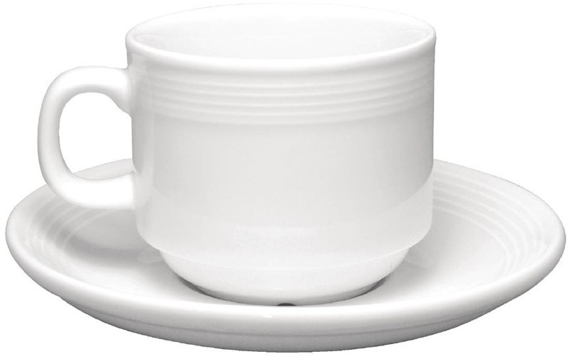  Olympia Linear Stacking Tea Cups 200ml 7oz (Pack of 12) 