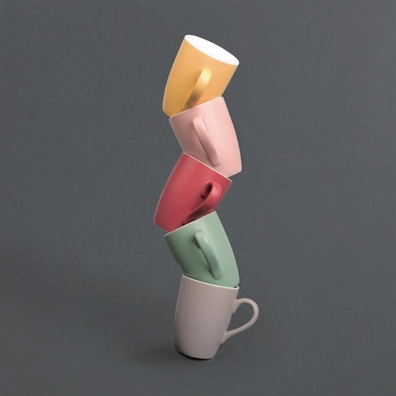 Olympia Matt Pastel Mug Yellow 340ml (Pack of 6) 