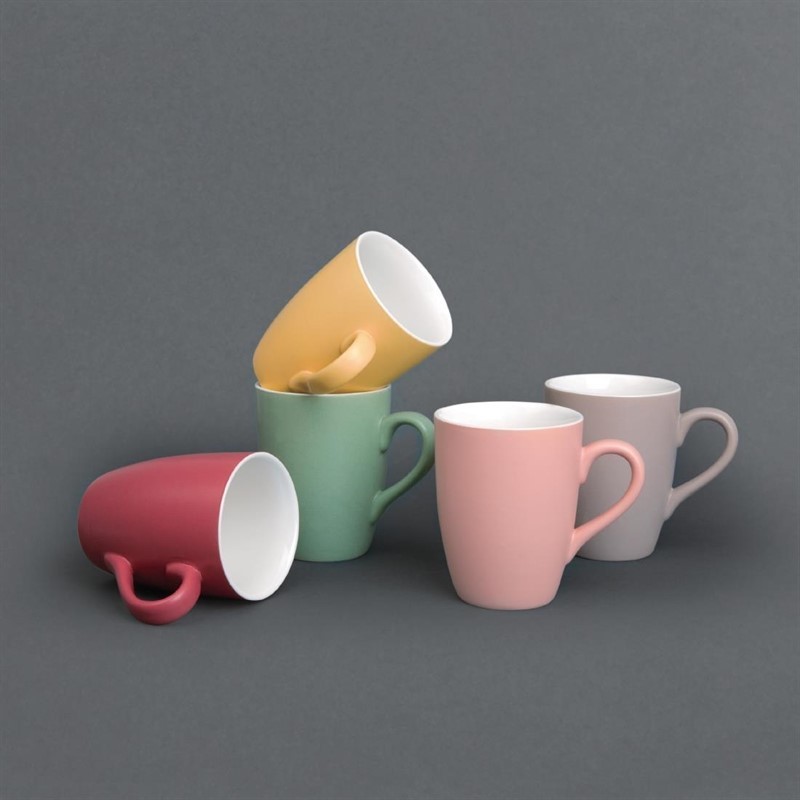  Olympia Matt Pastel Mug Yellow 340ml (Pack of 6) 