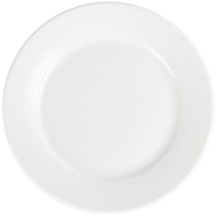  Olympia Whiteware Wide Rimmed Plates 250mm (Pack of 12) 