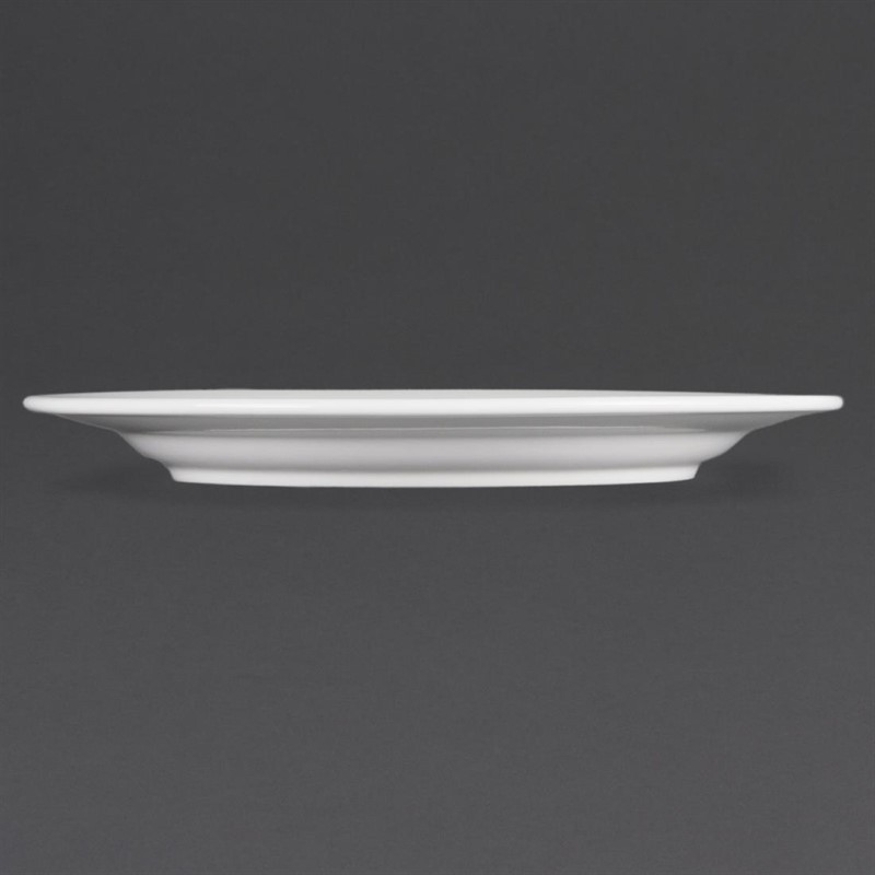  Olympia Whiteware Wide Rimmed Plates 280mm (Pack of 6) 