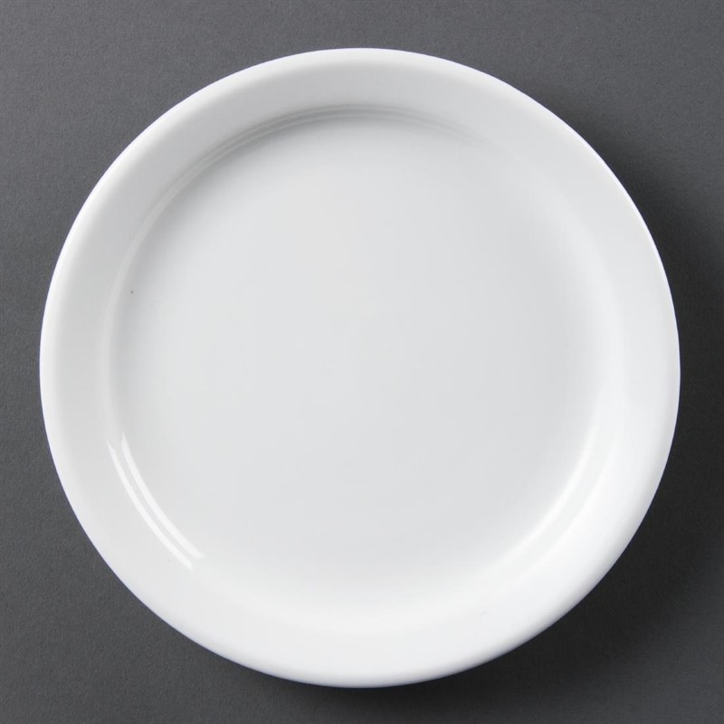  Olympia Whiteware Narrow Rimmed Plates 180mm (Pack of 12) 