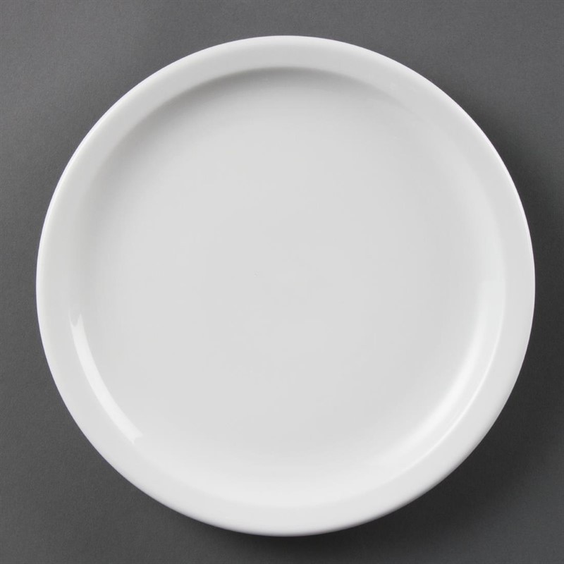  Olympia Whiteware Narrow Rimmed Plates 230mm (Pack of 12) 