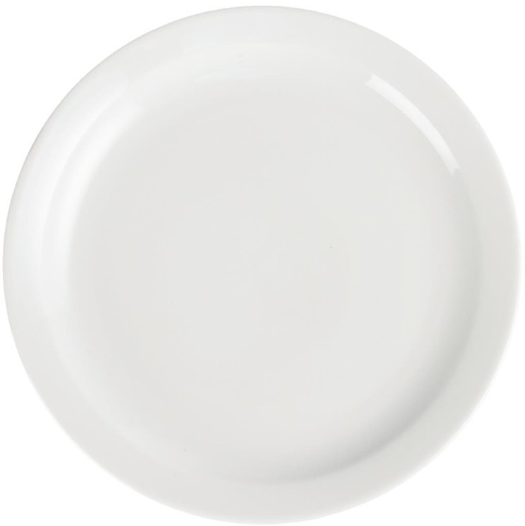  Olympia Whiteware Narrow Rimmed Plates 250mm (Pack of 12) 