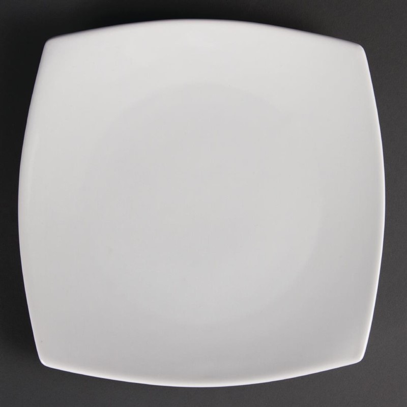  Olympia Whiteware Rounded Square Plates 240mm (Pack of 12) 