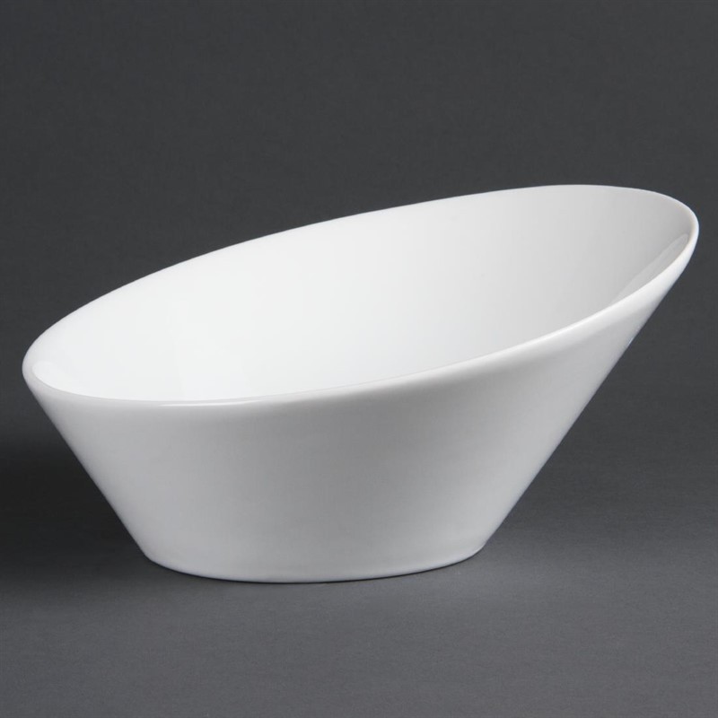  Olympia Whiteware Oval Sloping Bowls 222(W)x246(L)mm (Pack of 3) 