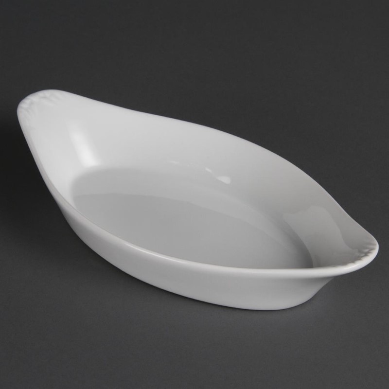  Olympia Whiteware Oval Eared Dishes 262mm (Pack of 6) 