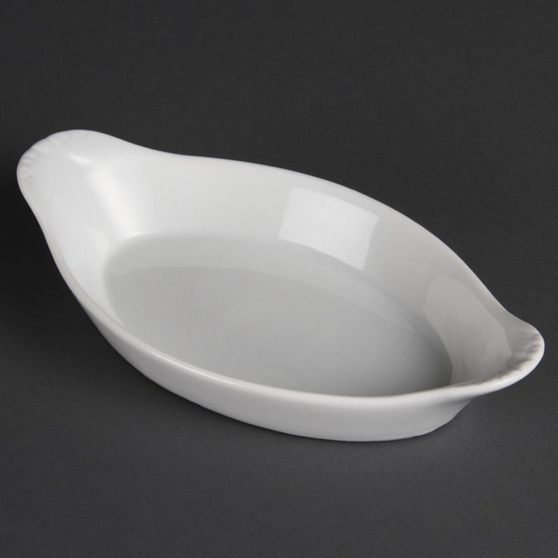  Olympia Whiteware Oval Eared Dishes 204mm (Pack of 6) 
