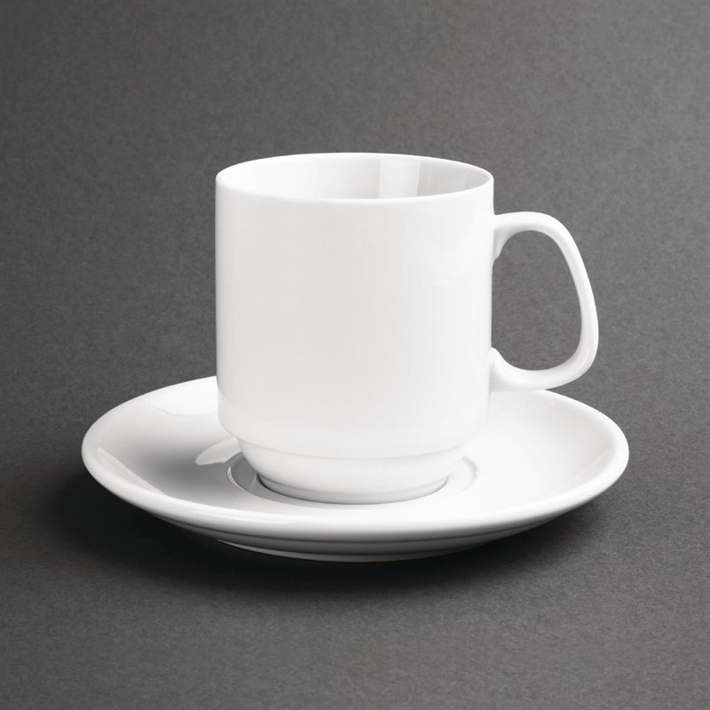  Olympia Whiteware Stacking Mugs 284ml 10oz (Pack of 12) 