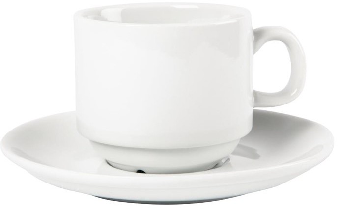  Olympia Whiteware Stacking Tea Cups 200ml 7oz (Pack of 12) 