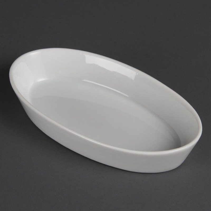  Olympia Whiteware Oval Sole Dishes 195x 110mm (Pack of 6) 