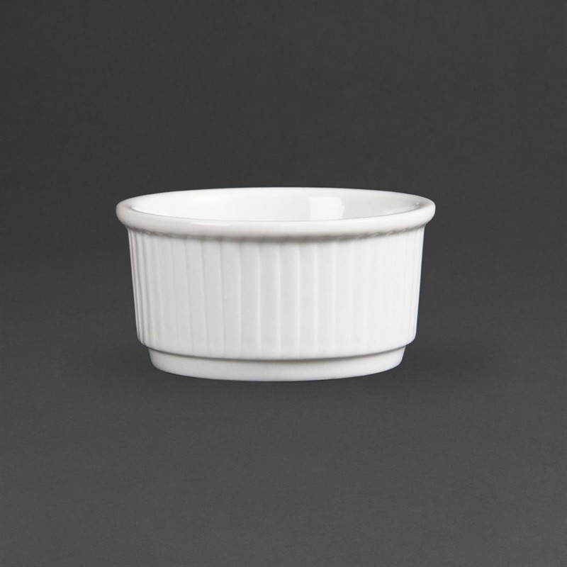  Olympia Whiteware Stacking Ramekins 85mm (Pack of 12) 