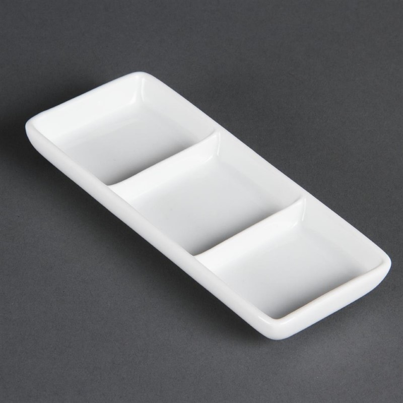  Olympia Whiteware 3 Section Dishes (Pack of 12) 