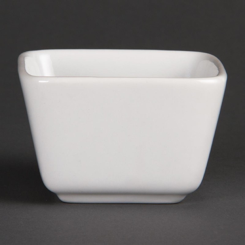  Olympia Whiteware Tall Square Mini Dishes 75mm (Pack of 12) 