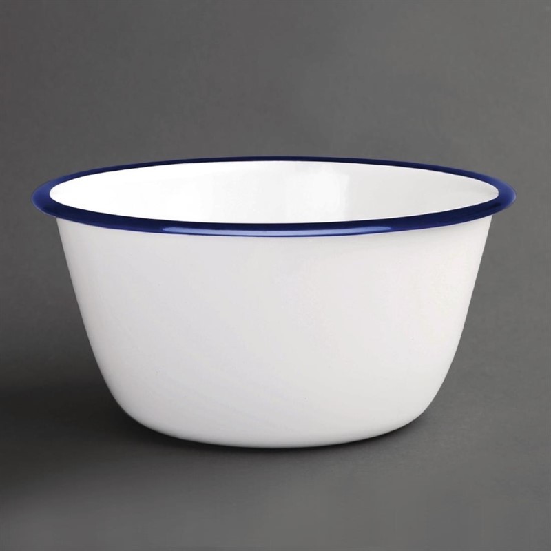  Olympia Enamel Pudding Bowls 155mm (Pack of 6) 