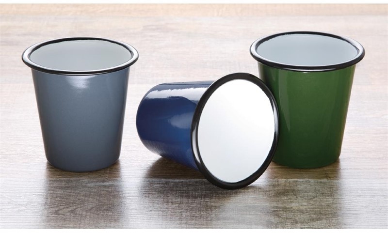  Olympia Enamel Tumbler Grey 310ml (Pack of 6) 