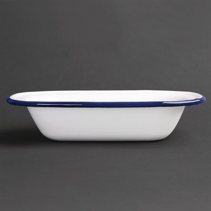  Olympia Enamel Pie Dishes Rectangular 180 x 135mm (Pack of 6) 