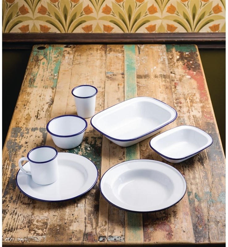  Olympia Enamel Bowls 155mm (Pack of 6) 