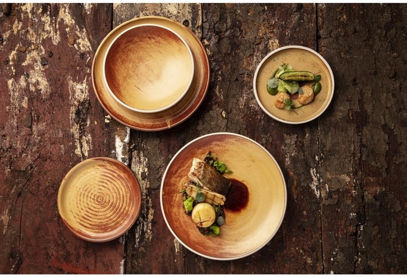  Olympia Canvas Small Rim Round Plate Sienna Rust 265mm (Pack of 6) 