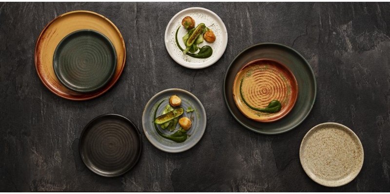  Olympia Canvas Small Rim Round Plate Sienna Rust 265mm (Pack of 6) 