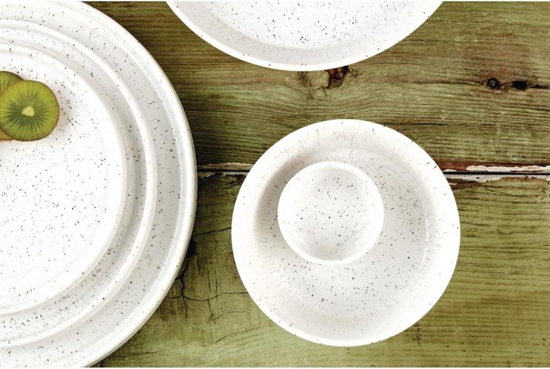  Olympia Cavolo White Speckle Flat Round Plate - 270mm (Box 4) 