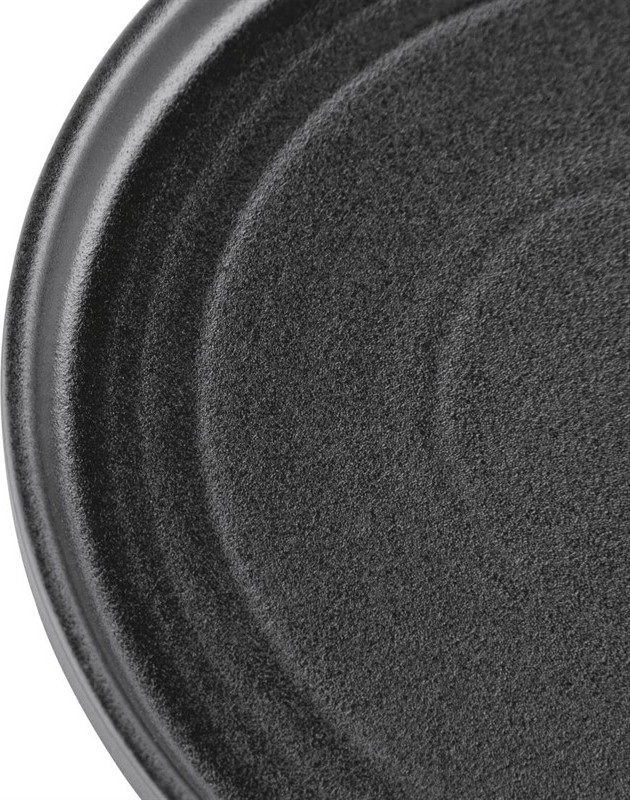  Olympia Cavolo Textured Black Flat Round Plate - 270mm (Box 4) 
