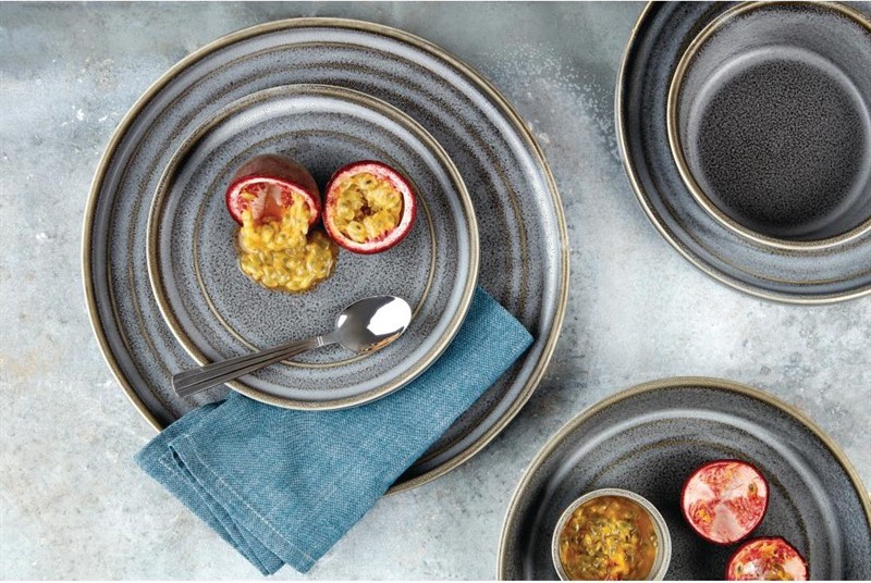  Olympia Cavolo Charcoal Dusk Flat Round Plate - 270mm (Box 4) 